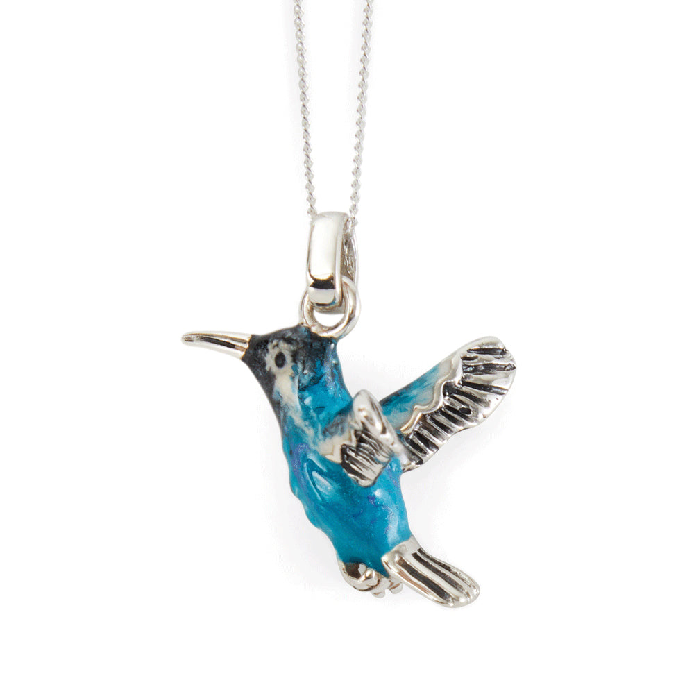 Saturno Silver & Enamelled Hummingbird Pendant