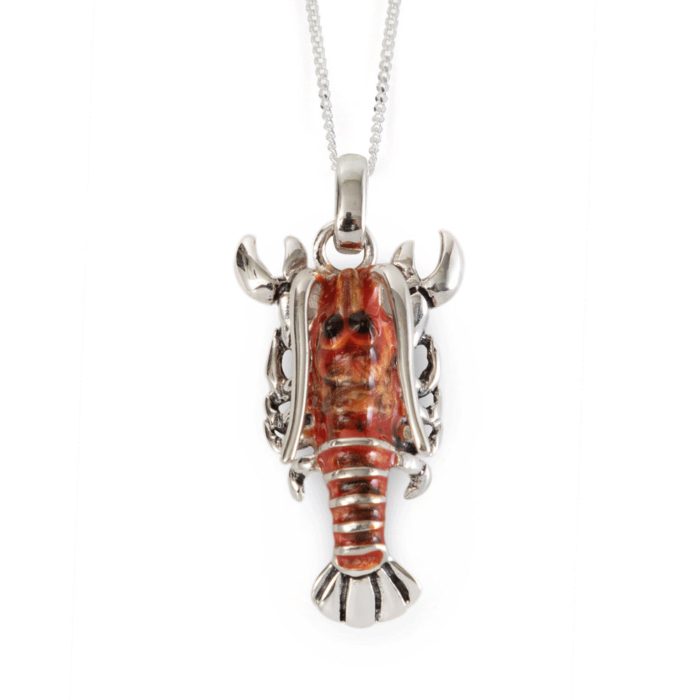 Saturno Silver & Enamelled Lobster Pendant