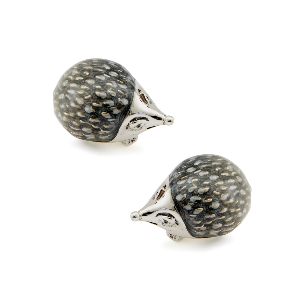 Saturno Silver & Enamelled Hedgehog Cufflinks