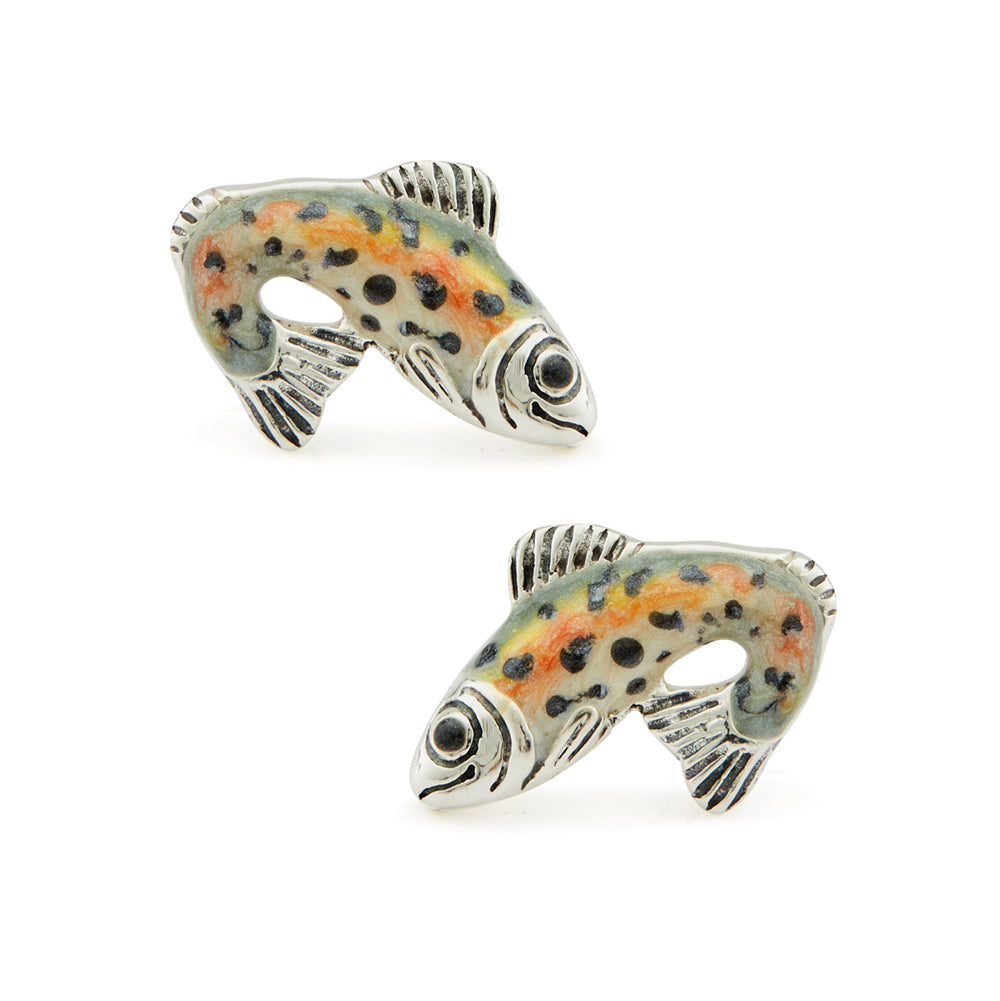 Saturno Silver & Enamelled Trout Cufflinks