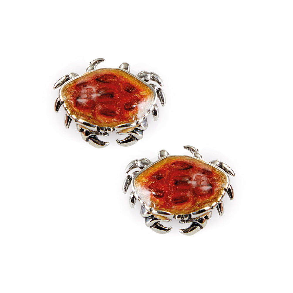 Saturno Silver & Enamelled Crab Cufllinks