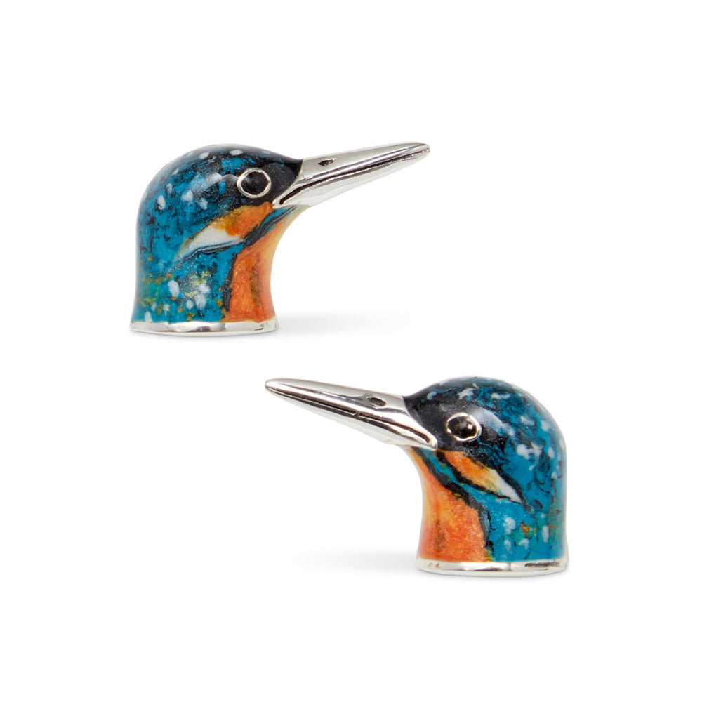 Saturno Silver & Enamelled Kingfisher Cufflinks