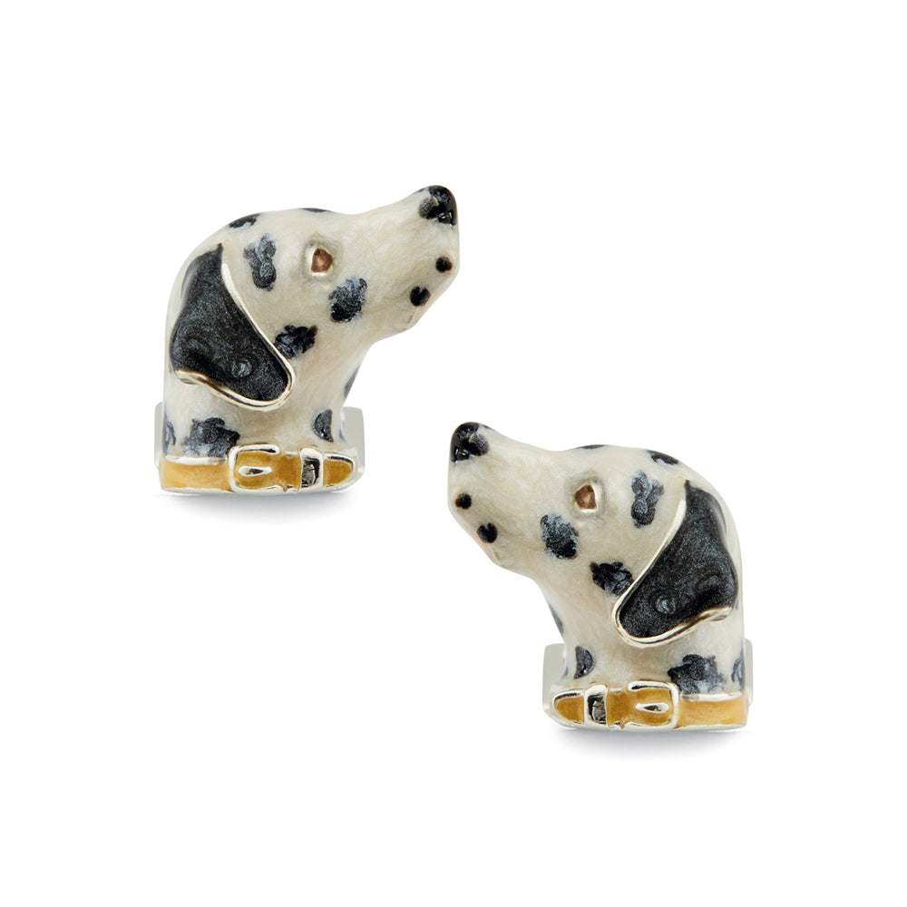 Saturno Silver & Enamelled Dalmation Cufflinks