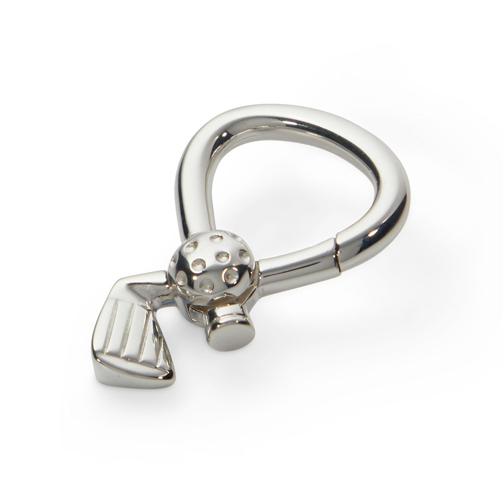 Saturno Silver Keyring – Golf Ball and Club