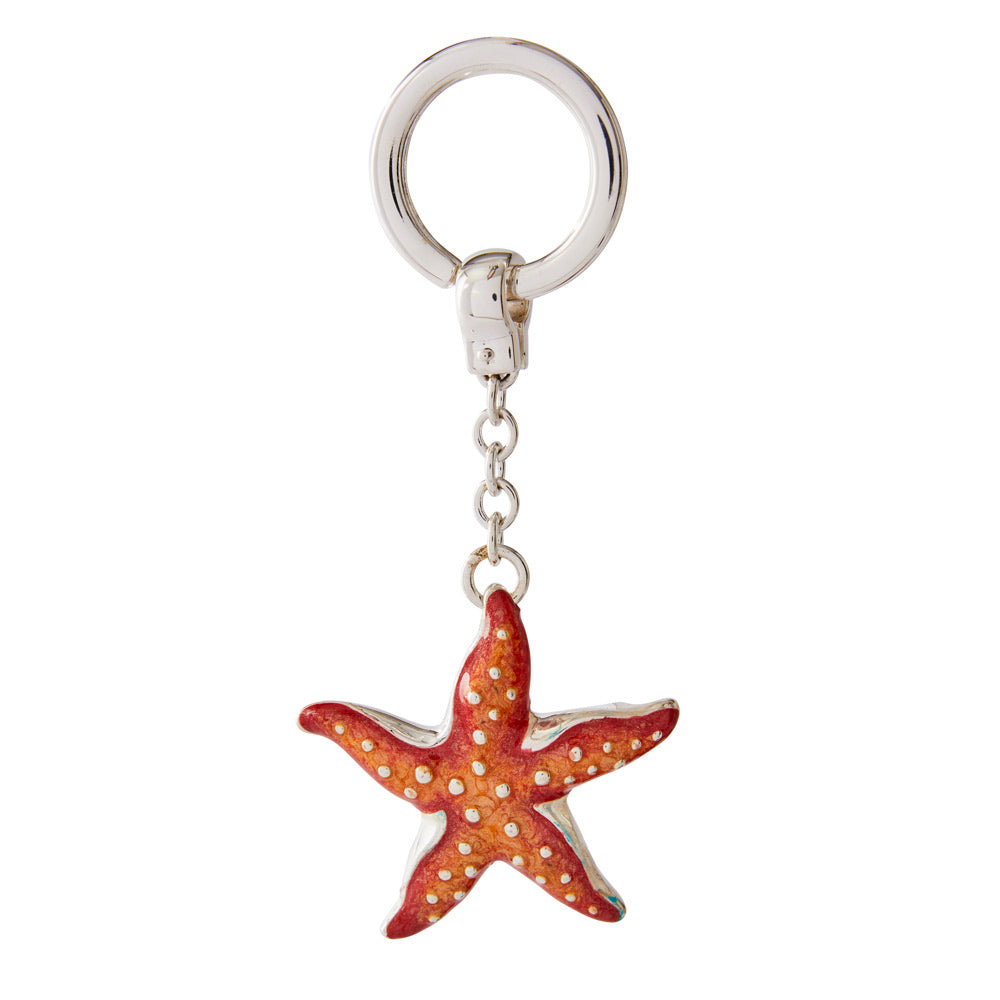 Saturno Silver & Enamelled Starfish Keyring
