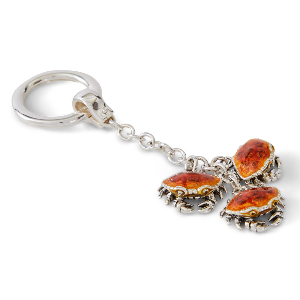 Saturno Silver & Enamelled Crab Keyring