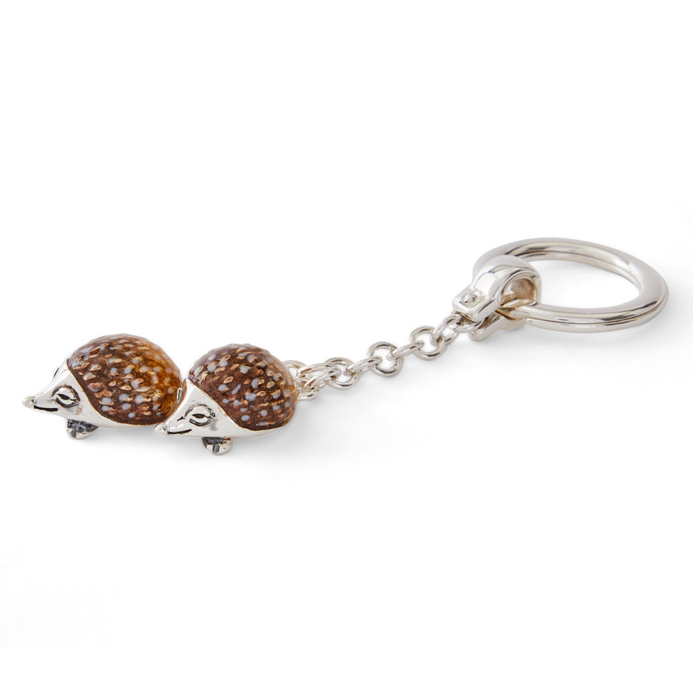 Saturno Silver & Enamelled Hedgehog Keyring