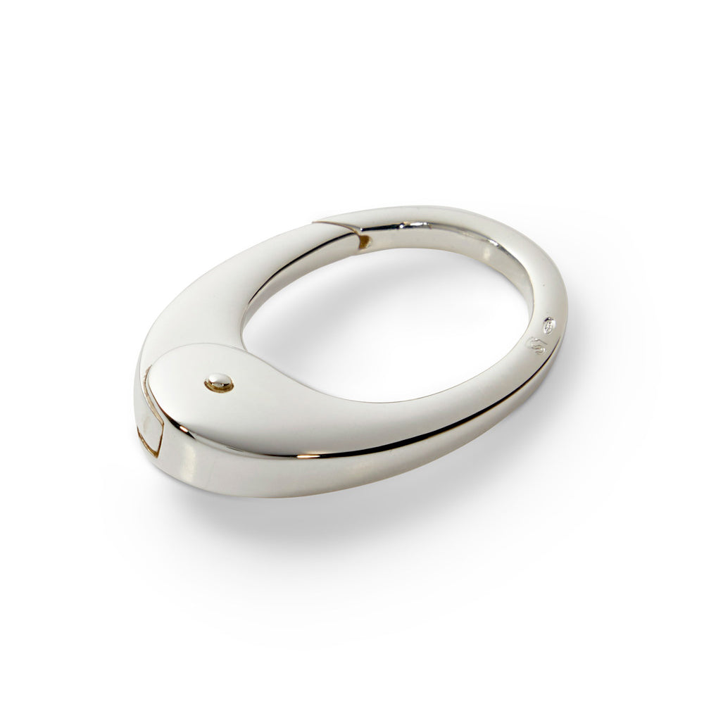 Saturno Silver Keyring – Oval Classic