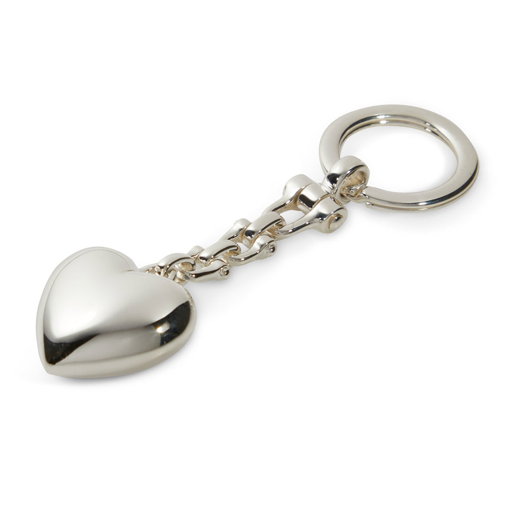 Saturno Silver Keyring - Heart