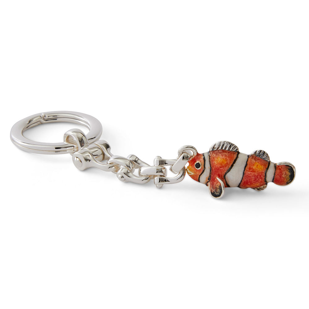 Saturno Silver & Enamelled Nemo (Clownfish) Keyring