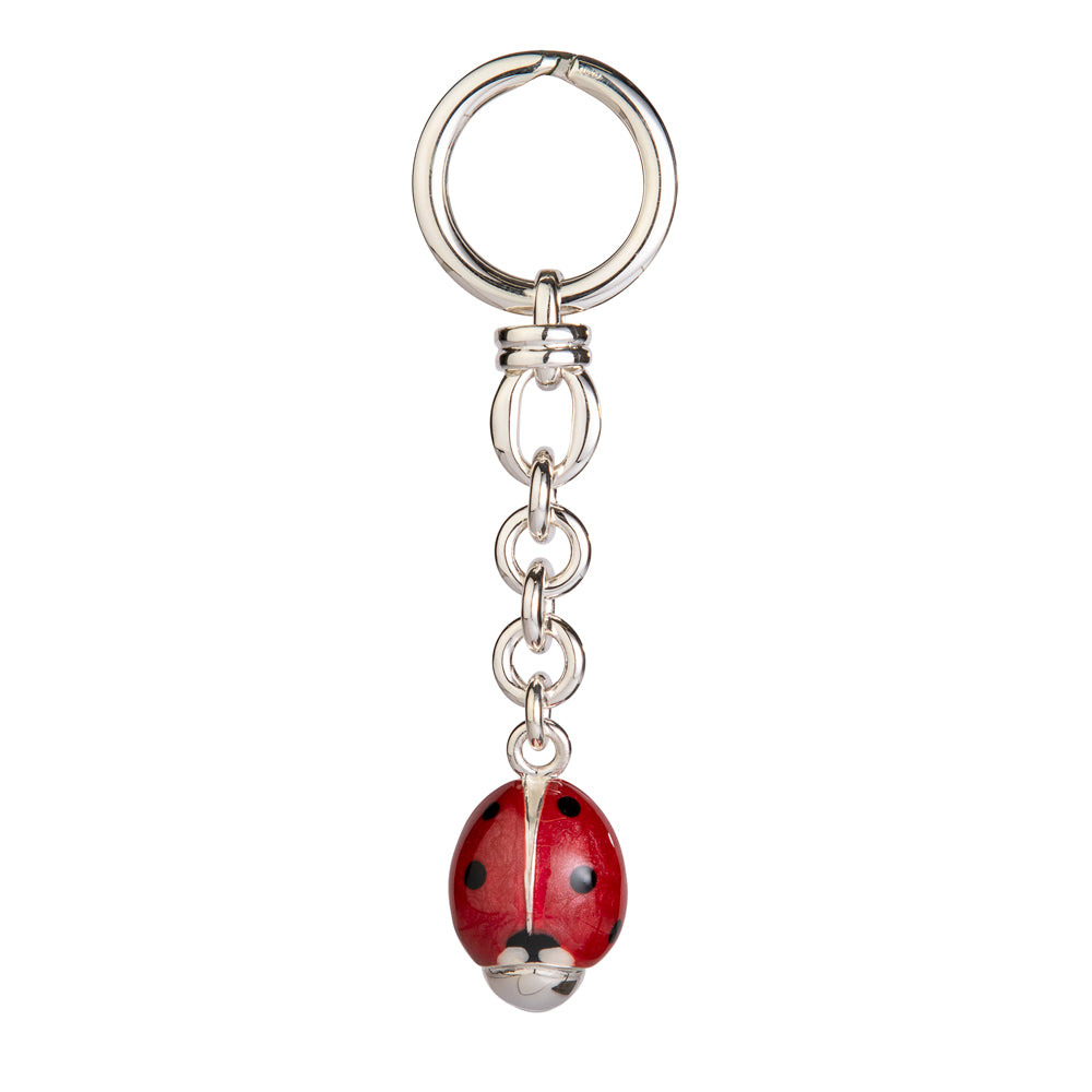 Saturno Silver & Enamelled Key Ring Ladybird