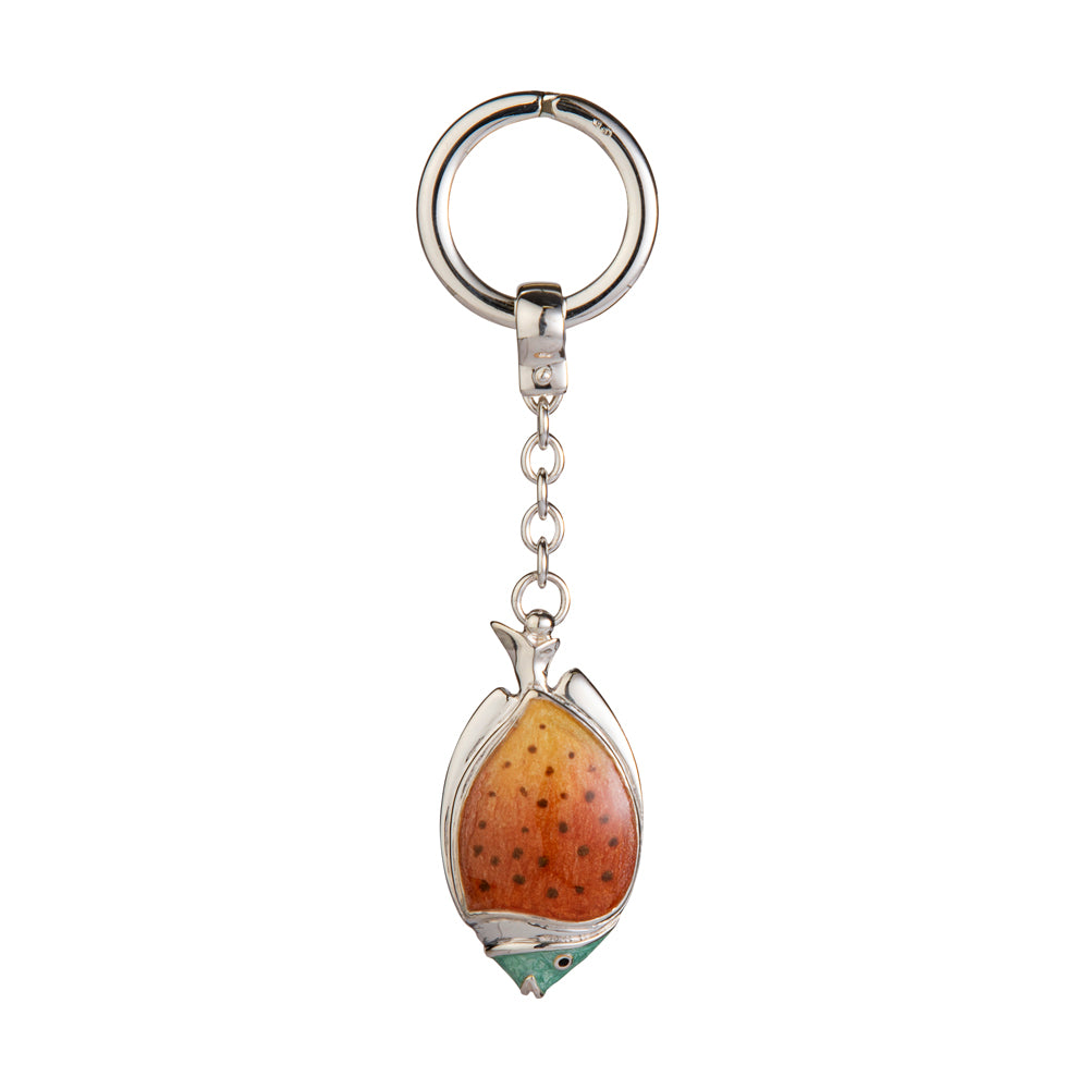 Saturno Silver & Enamelled Key Ring Fish