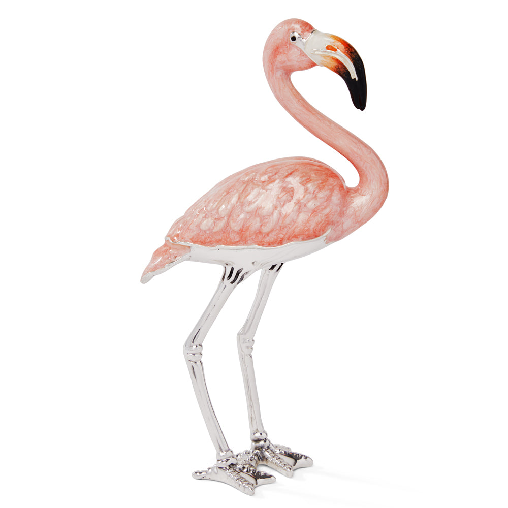 Saturno Silver & Enamelled Large Pink Flamingo