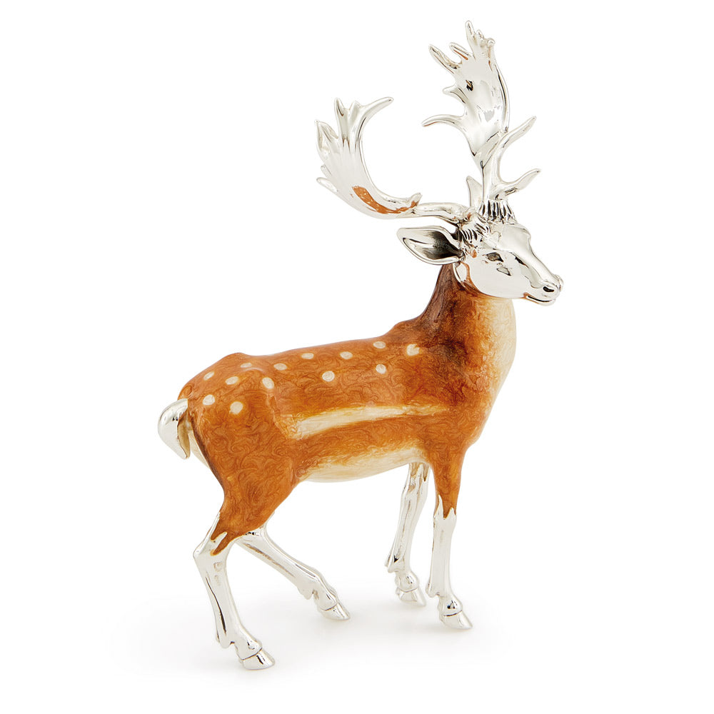 Saturno Silver & Enamelled Fallow Deer