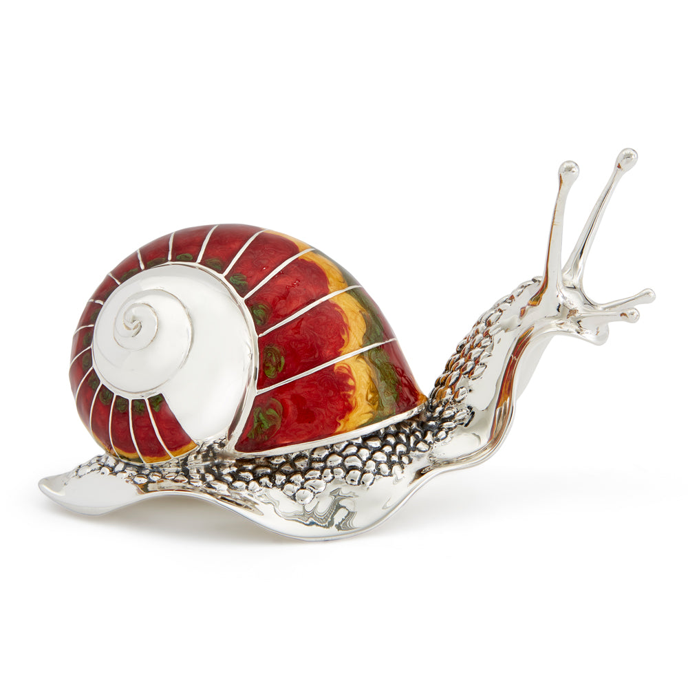 Saturno Silver & Enamelled Snail – Very Large