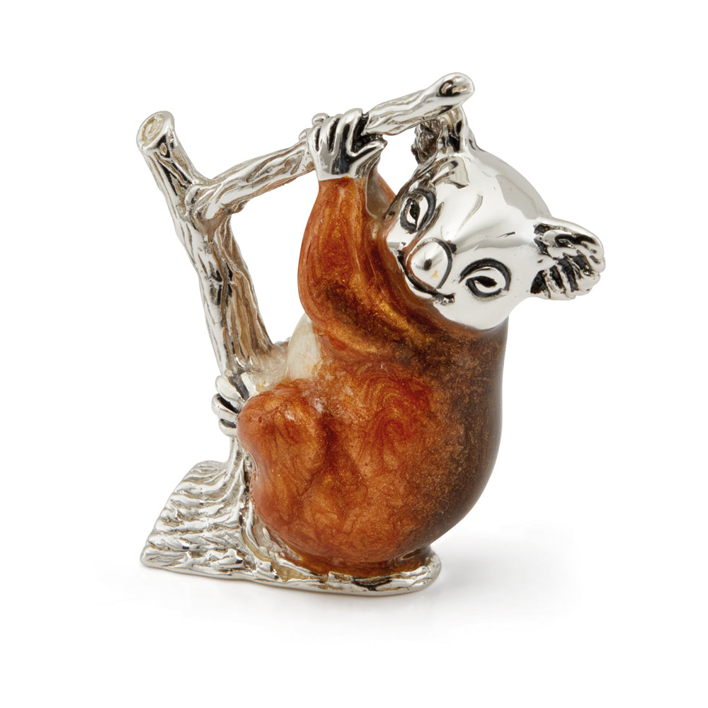 Saturno Silver & Enamelled Koala on a Branch