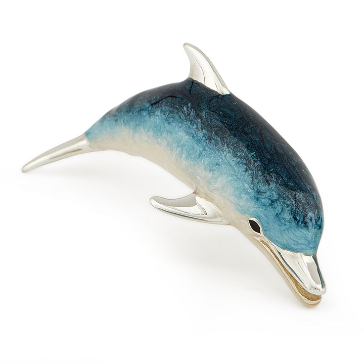 Saturno Silver & Enamelled Dolphin Family – Swimming