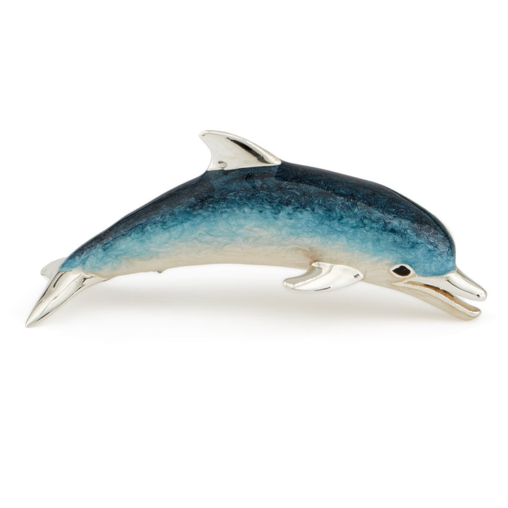 Saturno Silver & Enamelled Dolphin Family – Swimming