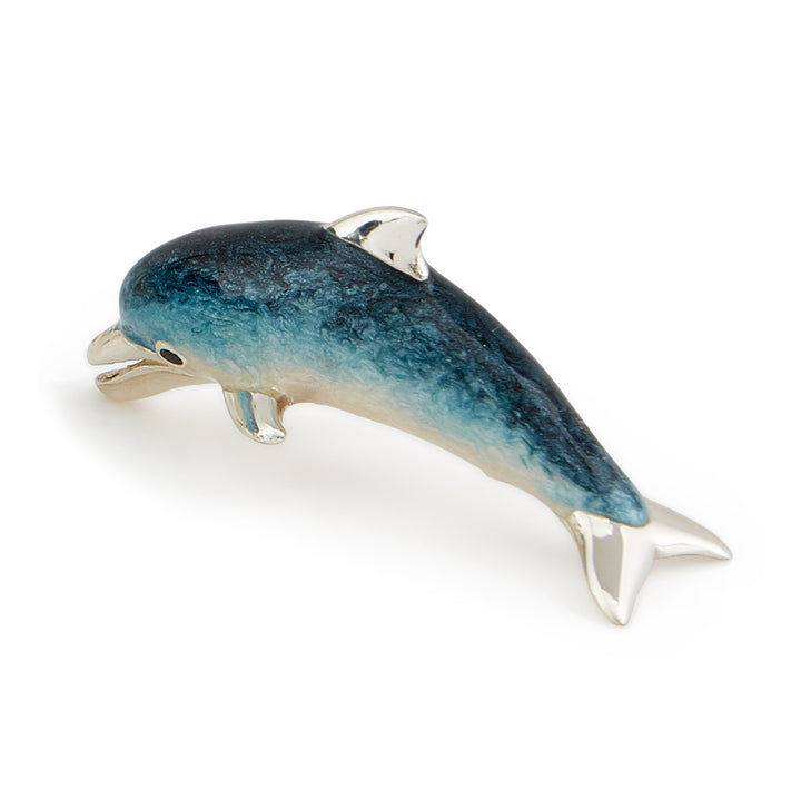 Saturno Silver & Enamelled Dolphin Family – Swimming