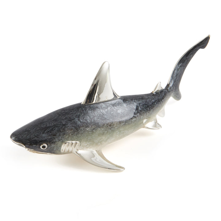 Saturno Silver & Enamelled Shark Family – Swimming