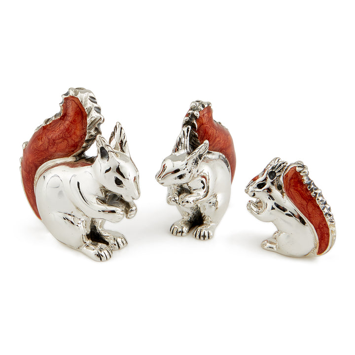 Saturno Silver & Enamelled Squirrel Family
