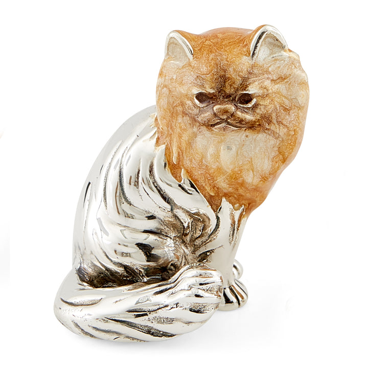 Saturno Silver & Enamelled Persian Cat Couple
