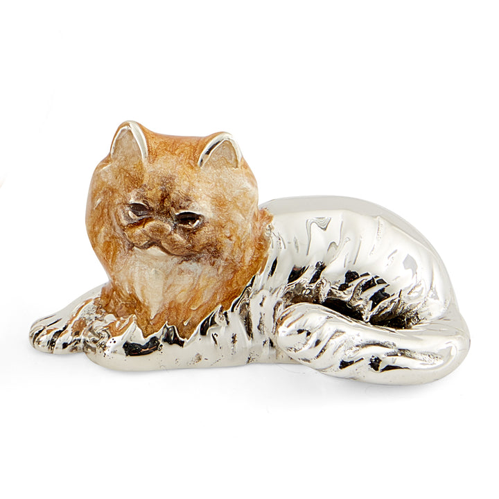 Saturno Silver & Enamelled Persian Cat Couple