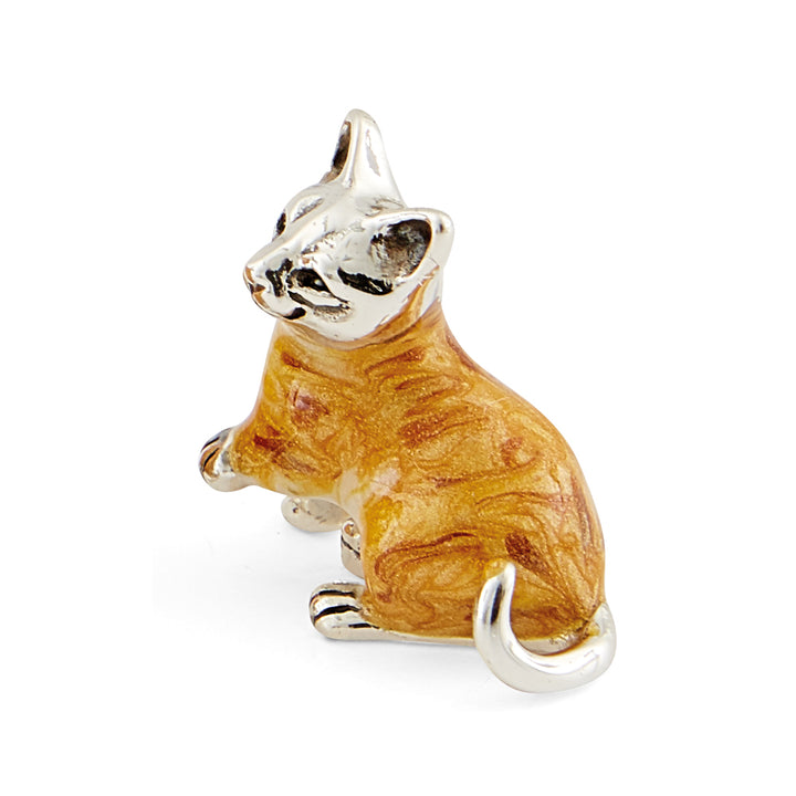 Saturno Silver & Enamelled Ginger Kitten Family