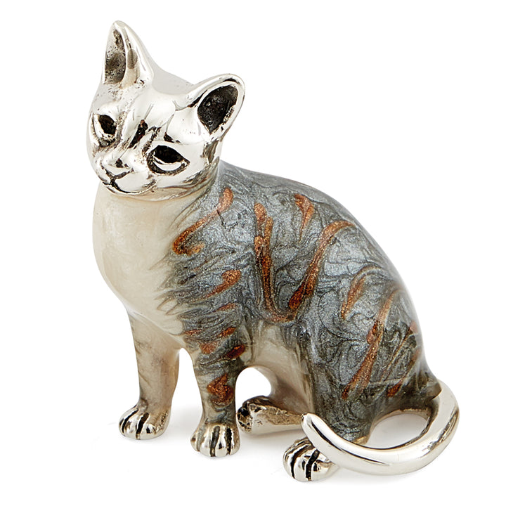 Saturno Silver & Enamelled Tabby Kitten Family