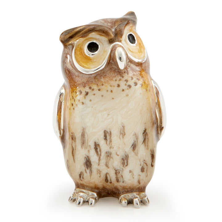 Saturno Silver & Enamelled Owl Family