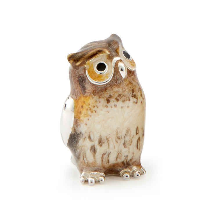Saturno Silver & Enamelled Owl Family