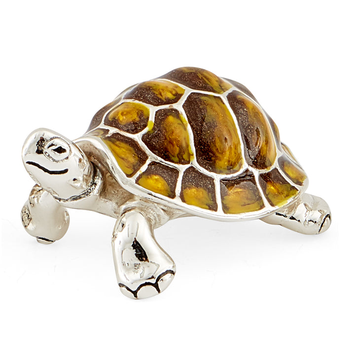 Saturno Silver & Enamelled Yellow Tortoise Family