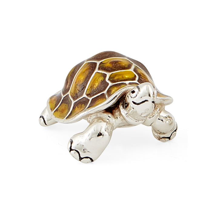 Saturno Silver & Enamelled Yellow Tortoise Family