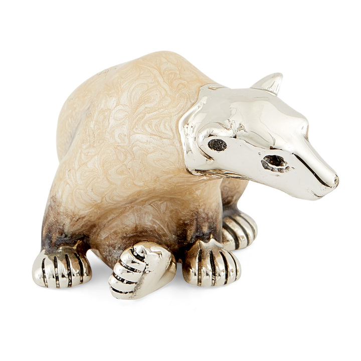 Saturno Silver & Enamelled Polar Bear Couple