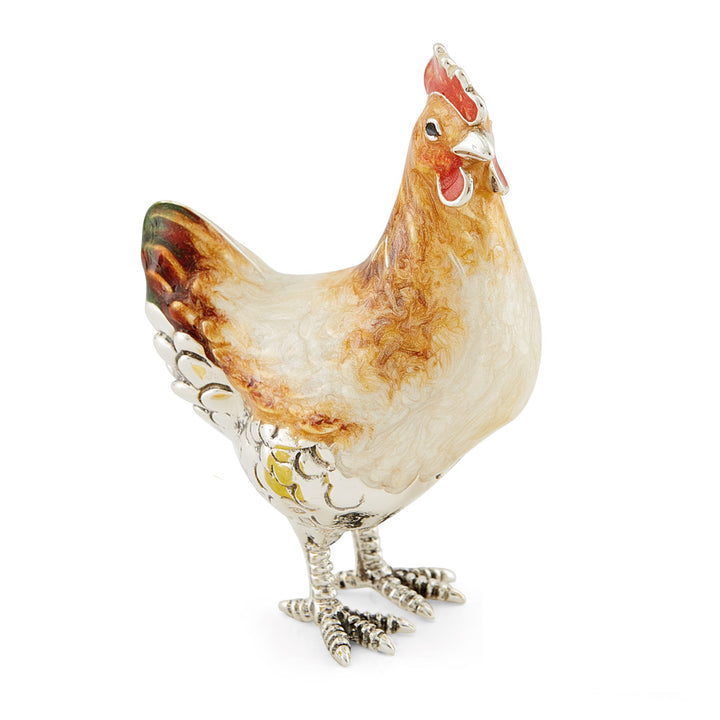 Saturno Silver & Enamelled Hen and Chicks