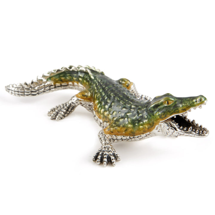 Saturno Silver & Enamleed Crocodile Couple