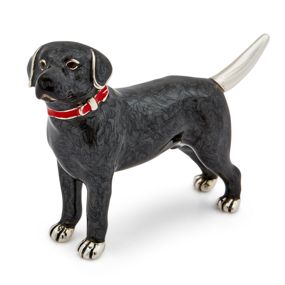Saturno Silver & Enamelled Labrador Black – All Enamelled
