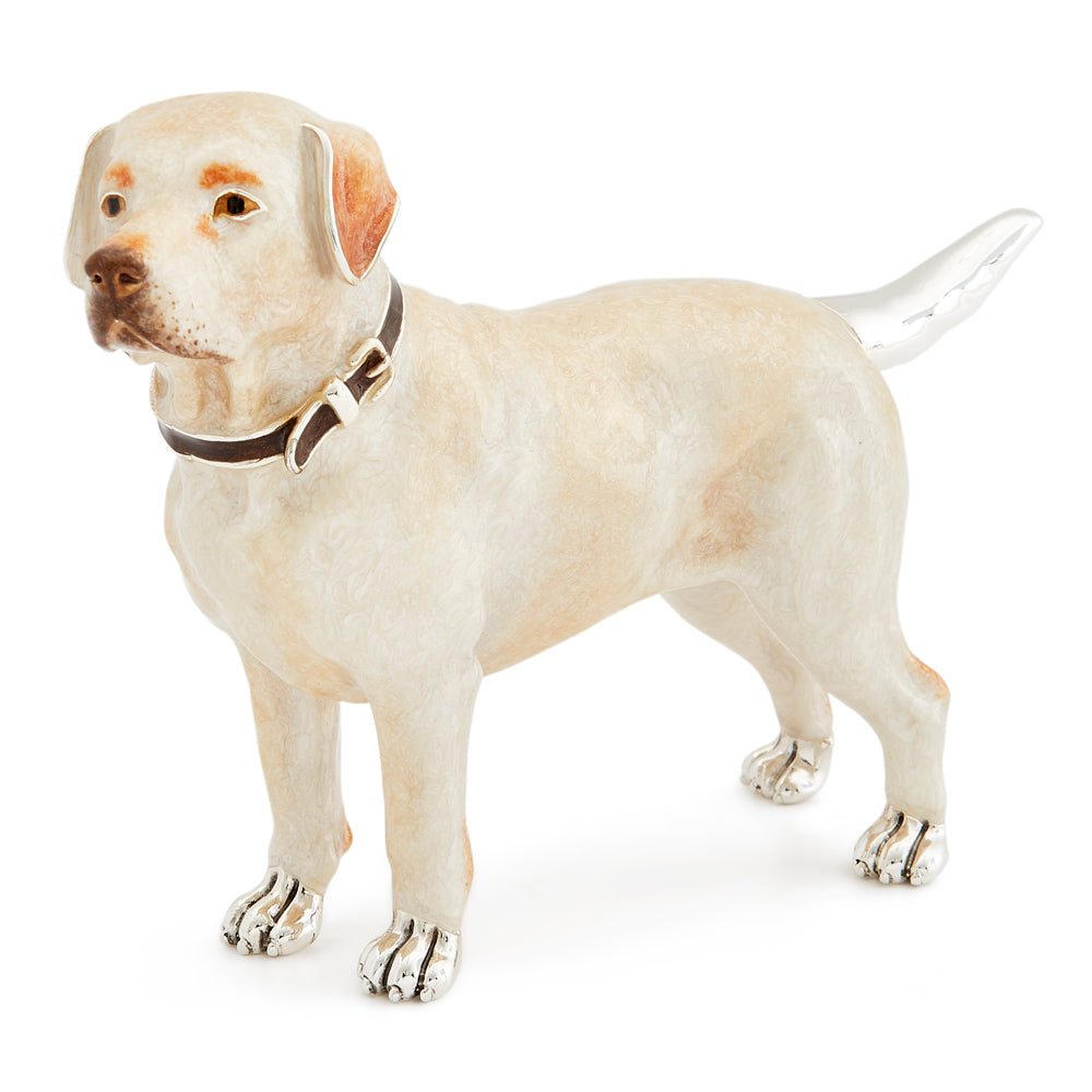 Saturno Silver & Enamelled Labrador Cream Large – All Enamel