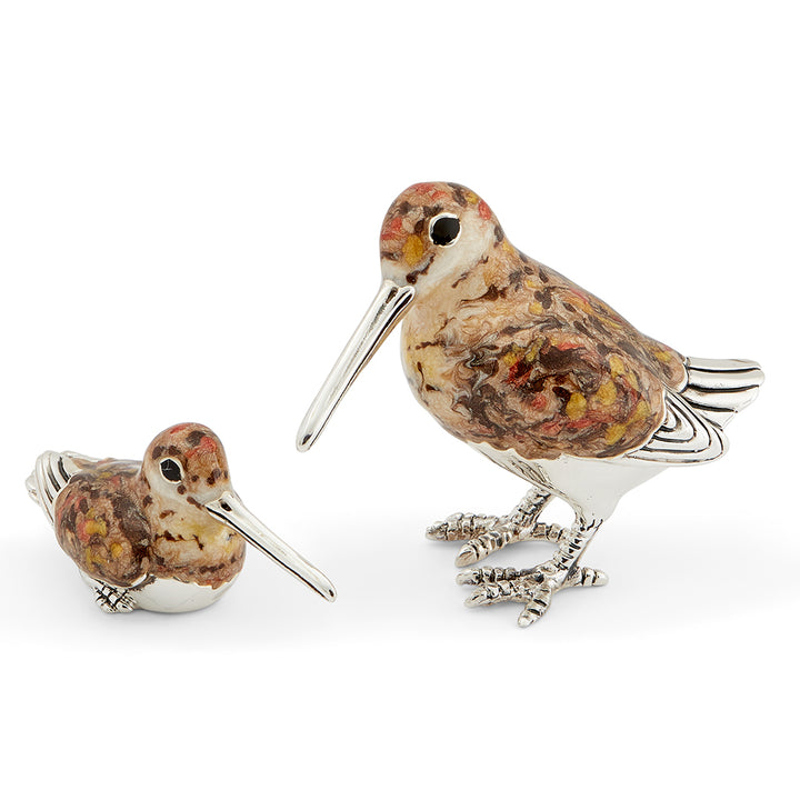 Saturno Silver & Enamelled Woodcock Couple