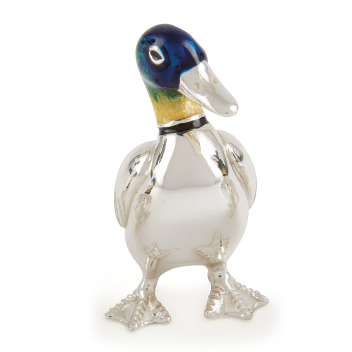 Saturno Silver & Enamelled Standing Duck Family