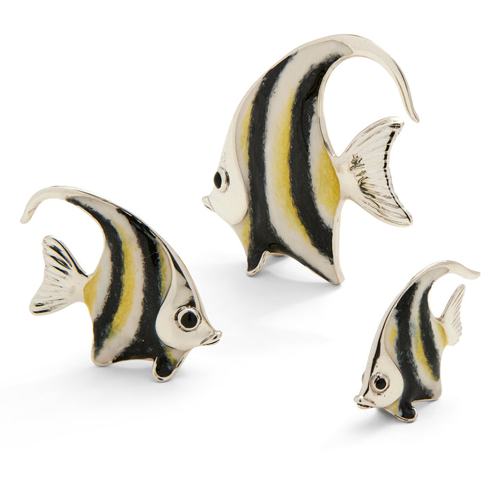 Saturno Silver & Enamelled Angel Fish