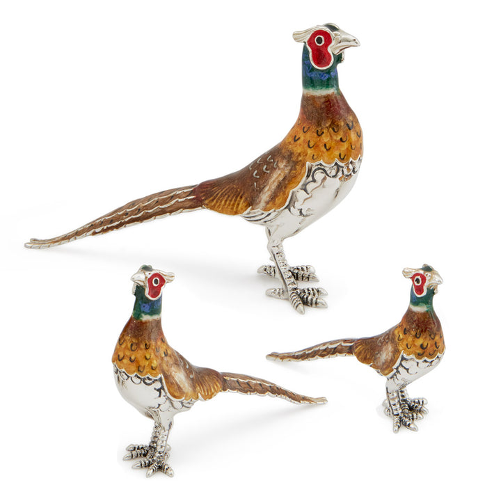 Saturno Silver & Enamelled Pheasant Cock Family – All Enamel