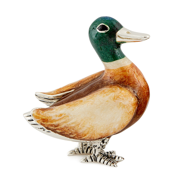 Saturno Silver & Enamelled Mallard Couple