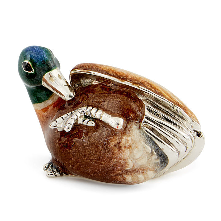 Saturno Silver & Enamelled Mallard Couple