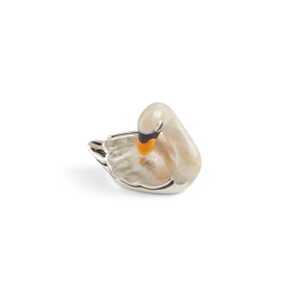 Saturno Silver & Enamelled Small Swan