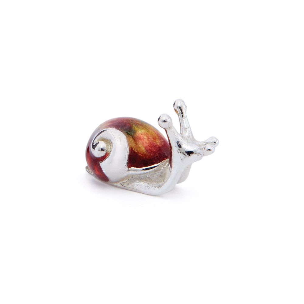 Saturno Silver & Enamelled Snail – Very Small