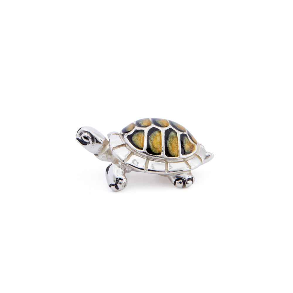 Saturno Silver & Enamelled Tortoise – Very Small Yellow
