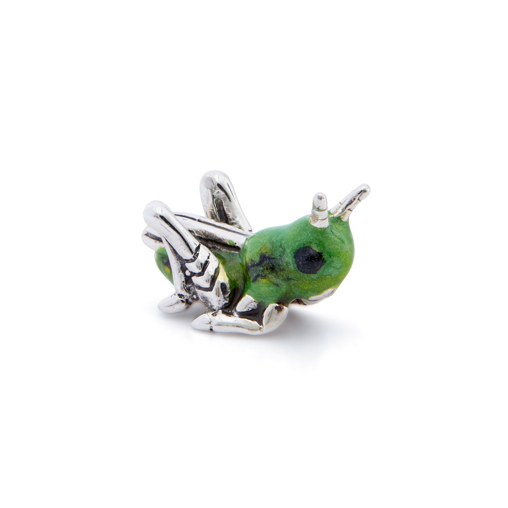 Saturno Silver & Enamelled Grasshopper - Very Small