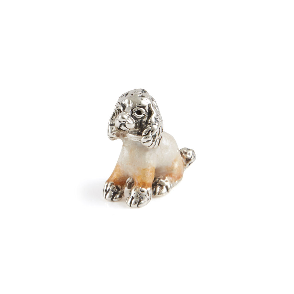 Saturno Silver & Enamelled Poodle – Very Small