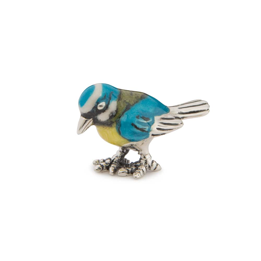 Saturno Silver & Enamelled Small Blue Tit